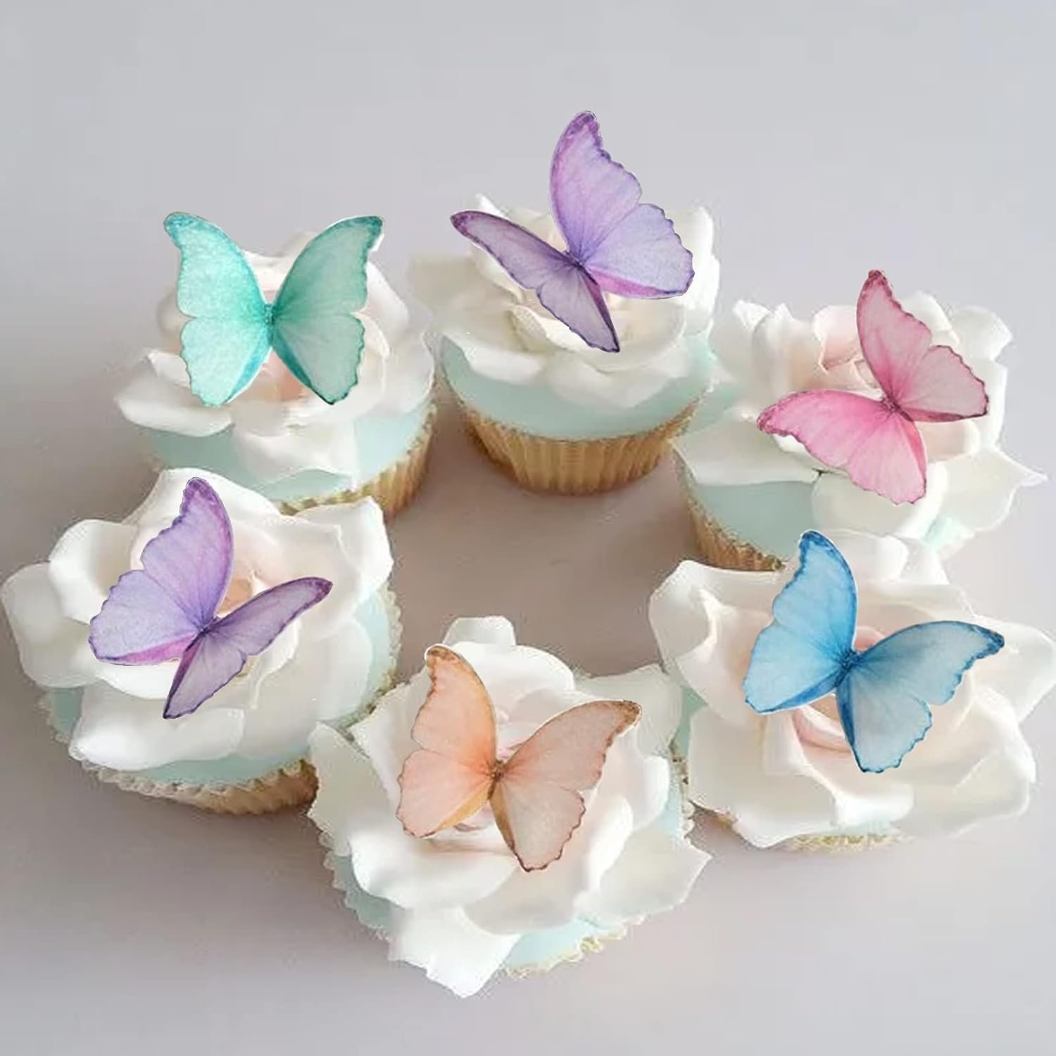 Colorful Edible Wafer Paper Butterflies for Cakes