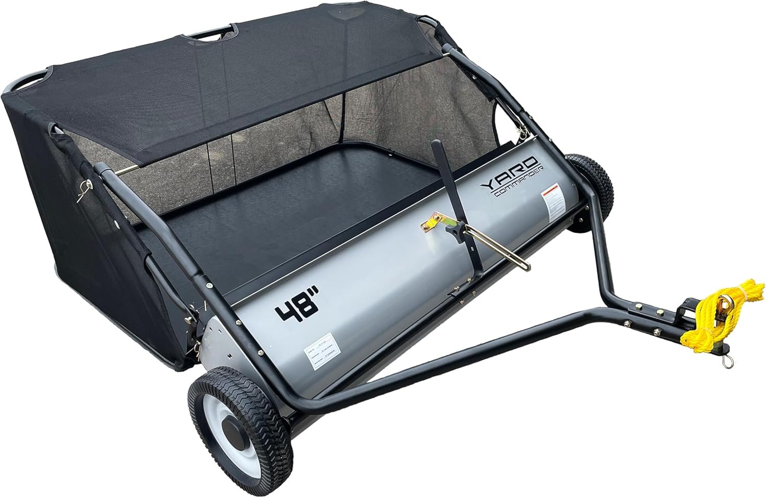 Effortless Lawn Cleanup: 48-Inch Tow-Behind Sweeper