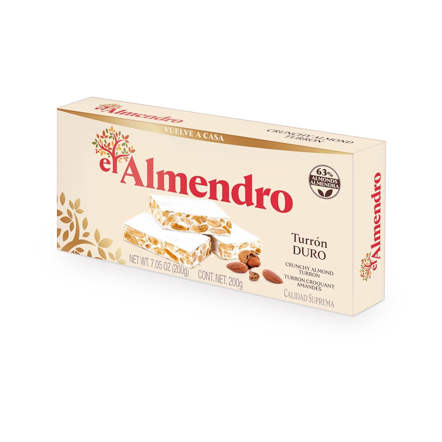 Delicious El Almendro Turrones - Crunchy Almond Nougat