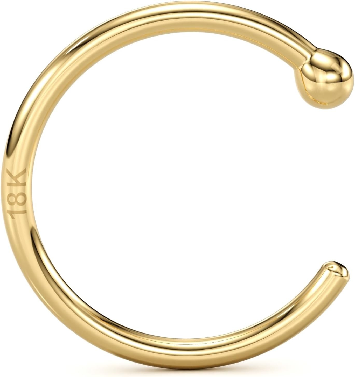 Elegant 18k Gold Nose Ring - Hypoallergenic & Handmade