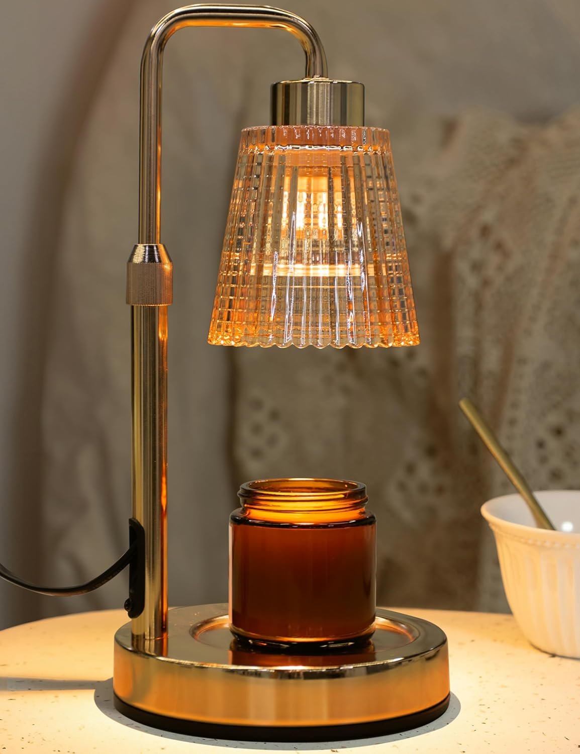 Elegant Candle Warmer Lamp with Timer and Dimmable Features