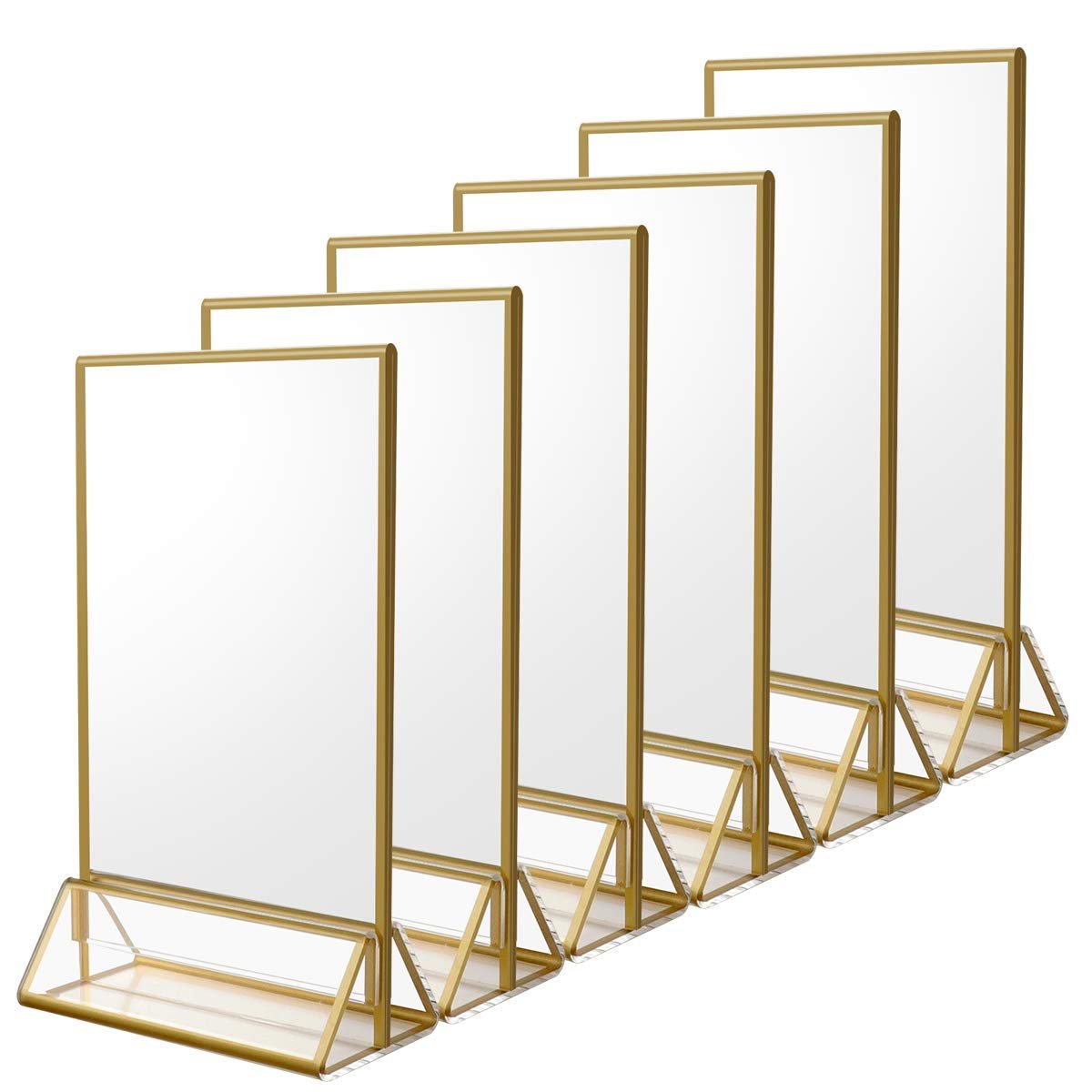 Elegant Gold-Edged Acrylic Table Number Frames for Wedding Centerpieces