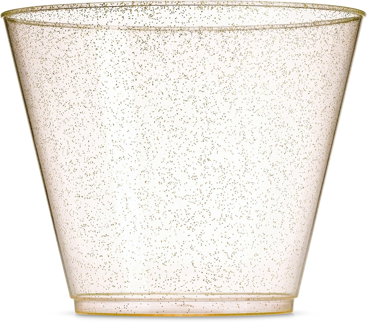 Elegant Gold Glitter Party Cups - 9oz Disposable Tumblers