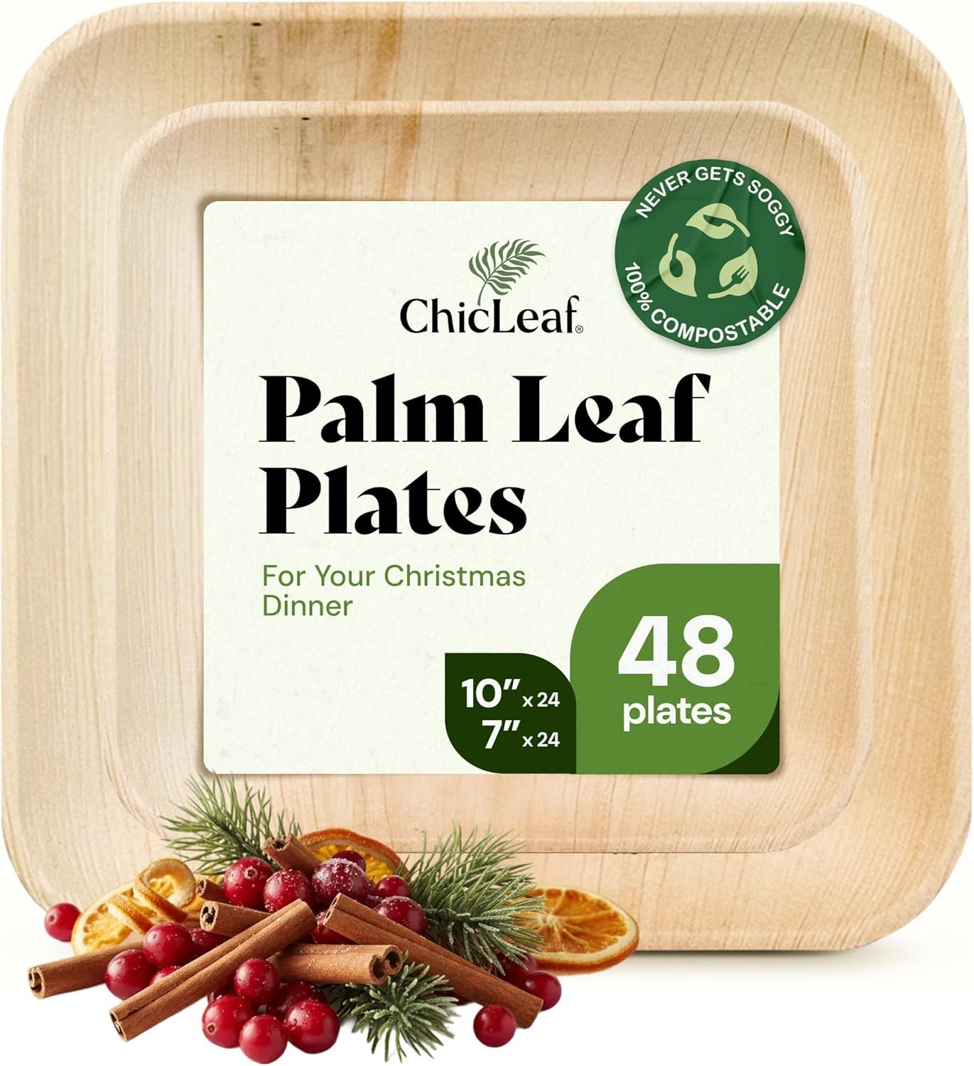 Elegant Palm Leaf Plates - Sturdy Holiday Dining