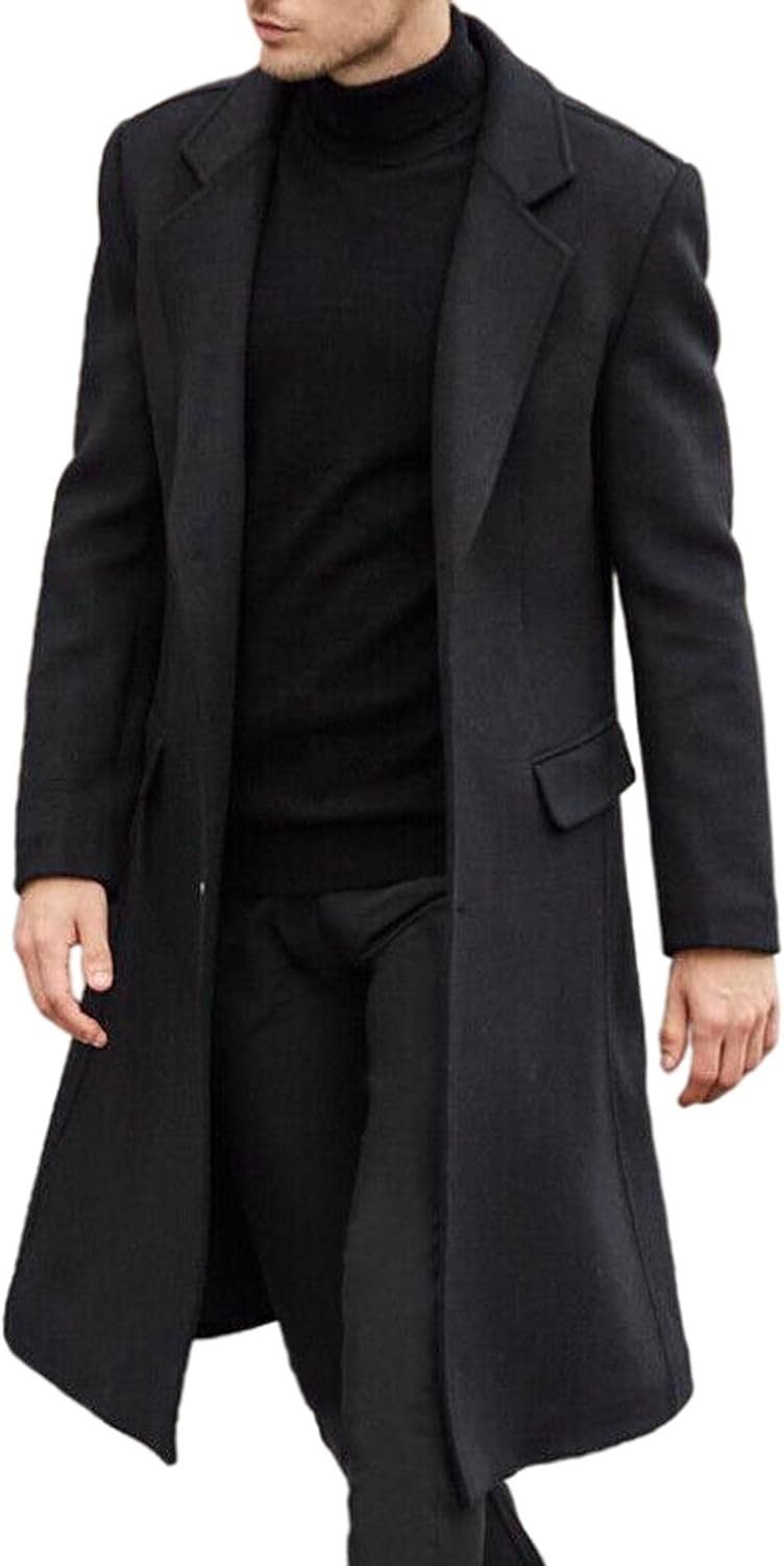 Elegant Warmth: Men's Slim Fit Trench Coat