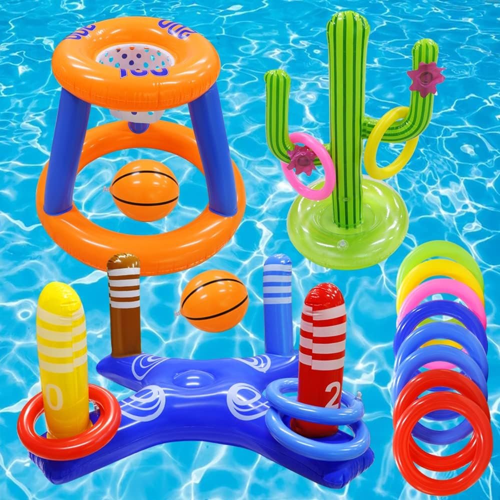 Endless Pool Fun: Inflatable Games Set for Family Splash Time