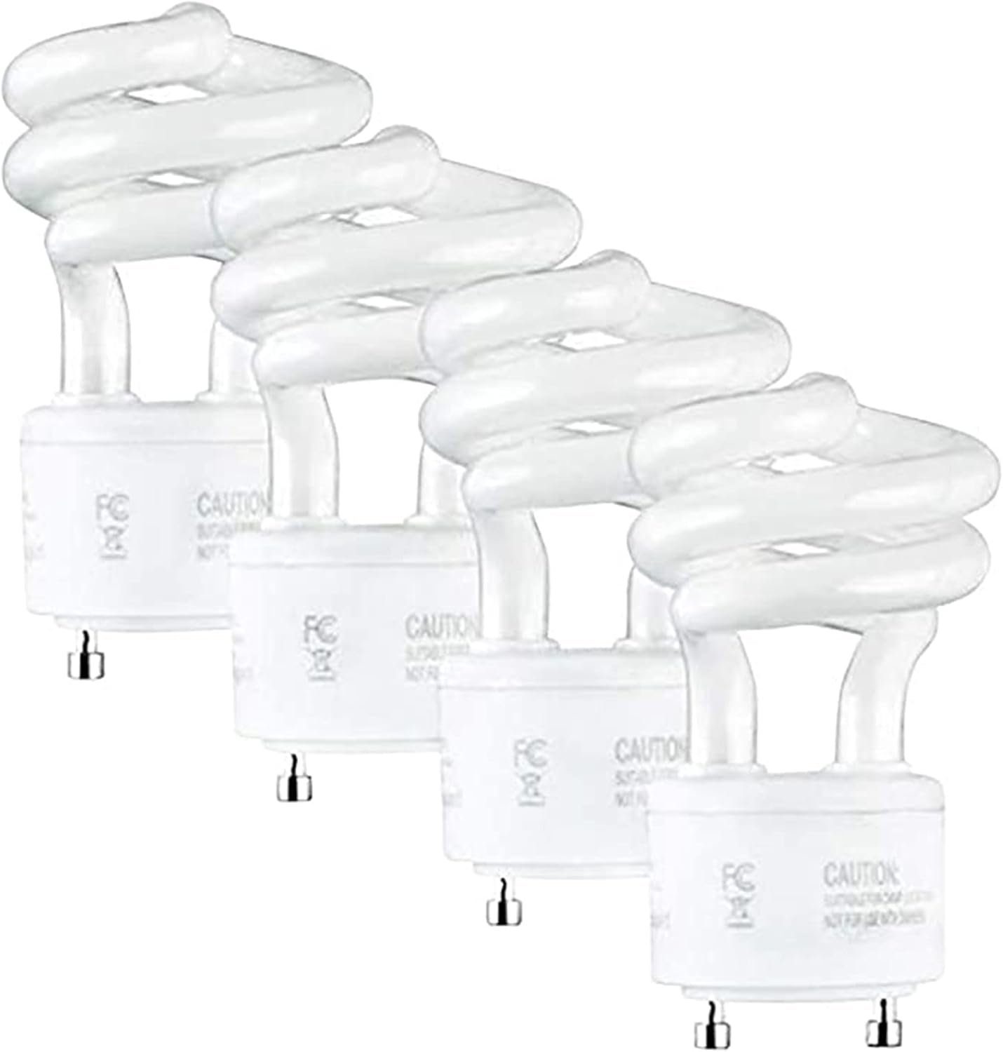 Energy-Saving Warm White GU24 Spiral Light Bulbs (4-Pack)