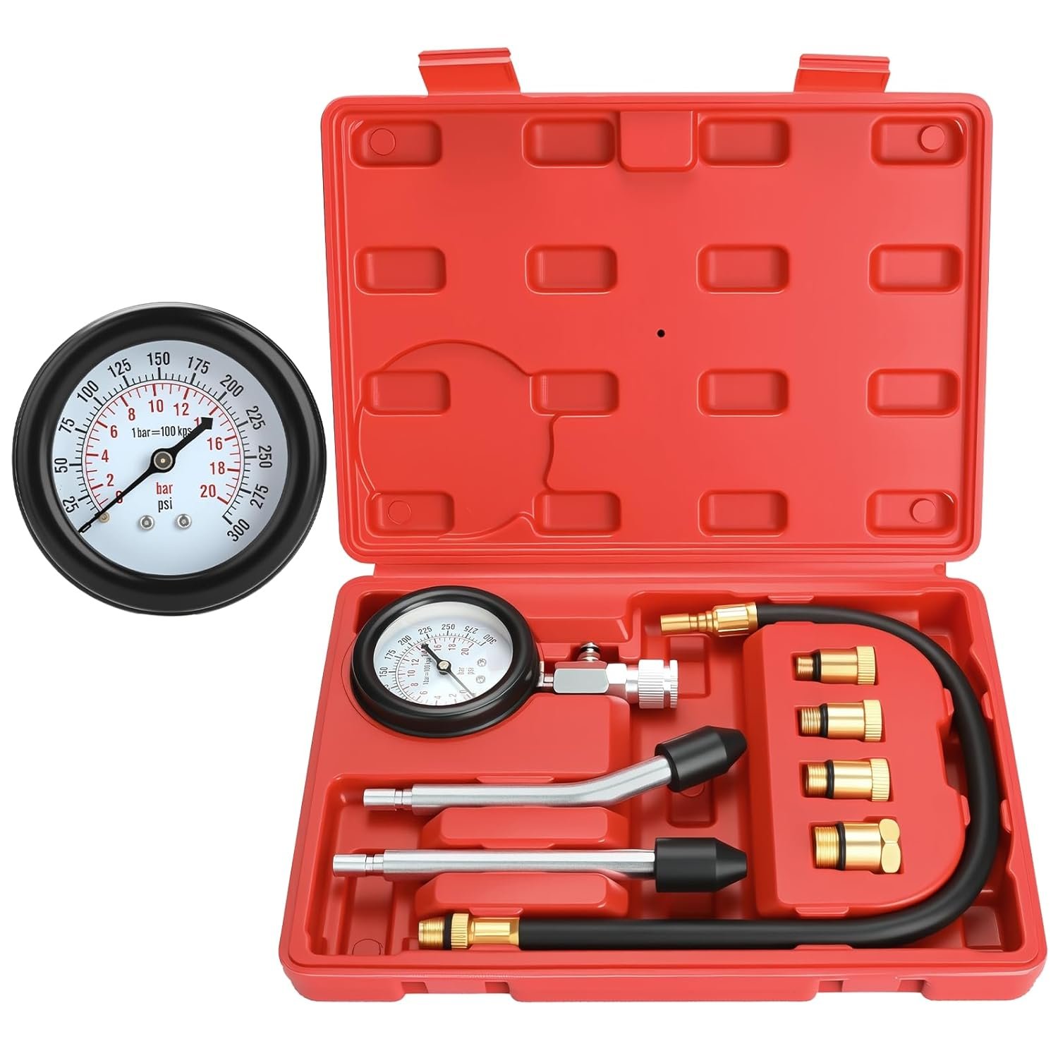 Diagnose Engine Issues Fast: 8-Pc Compression Tester Kit