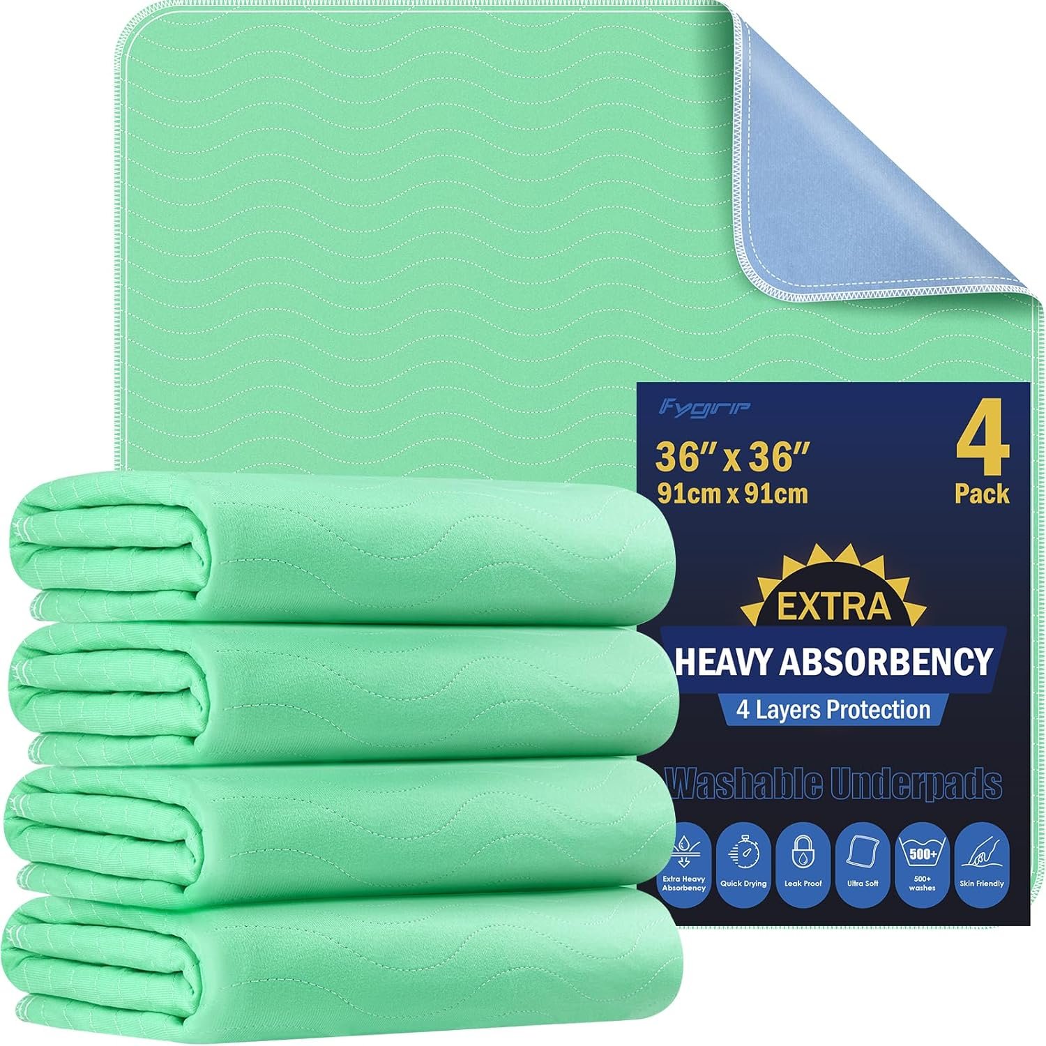 Extra Heavy Protection 4-Pack Washable Underpads