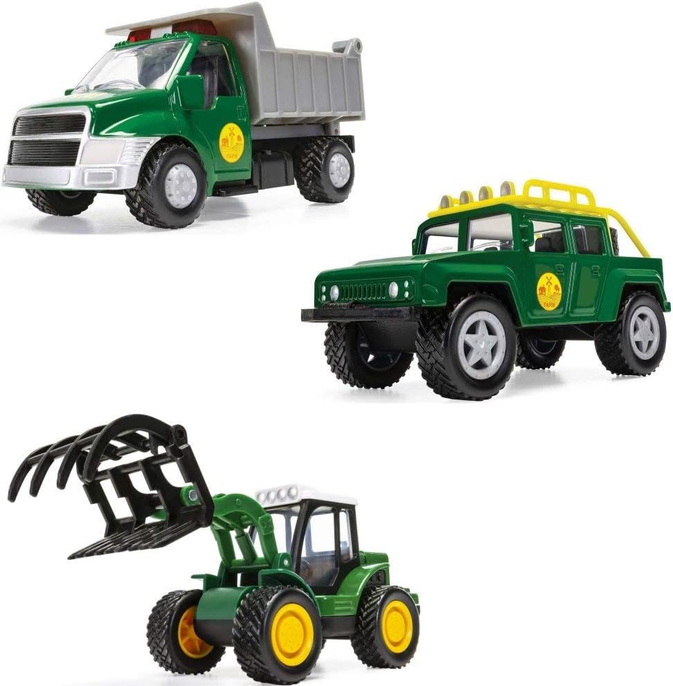 Farm Adventure Triple Pack: Tractor, Truck & Dump Toy Vehicles