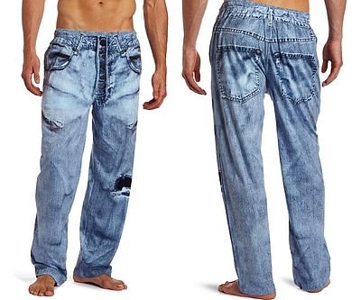 Faux Denim Pajama Pants