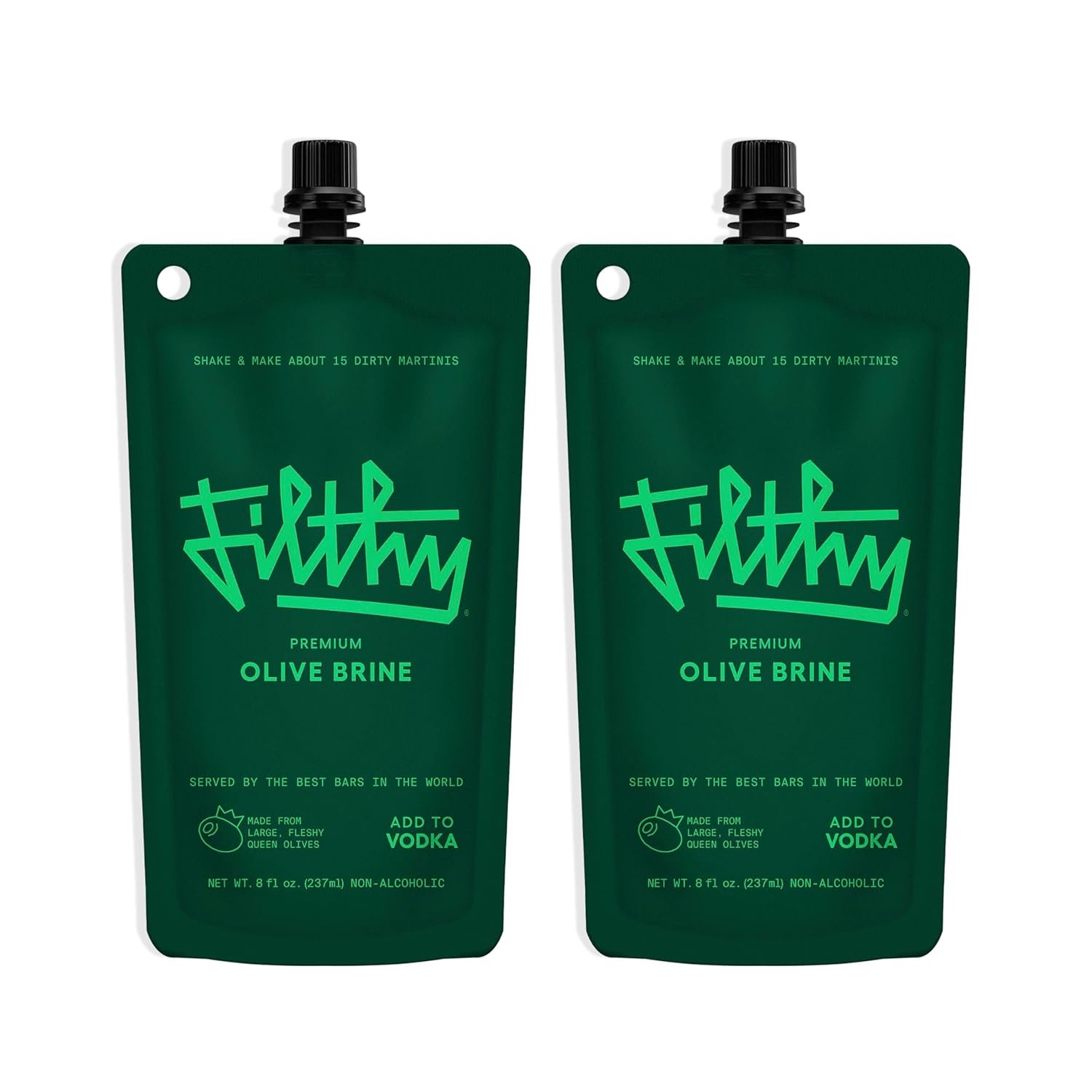 Filthy Olive Brine: Ultimate Dirty Martini Mixer 2-Pack
