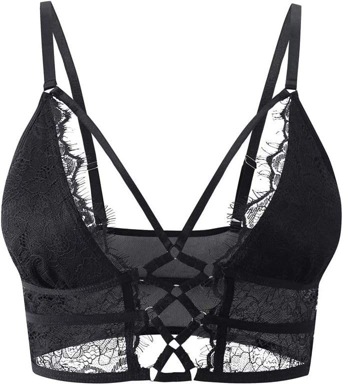 Flirty Criss-Cross Eyelash Lace Cami Bralette
