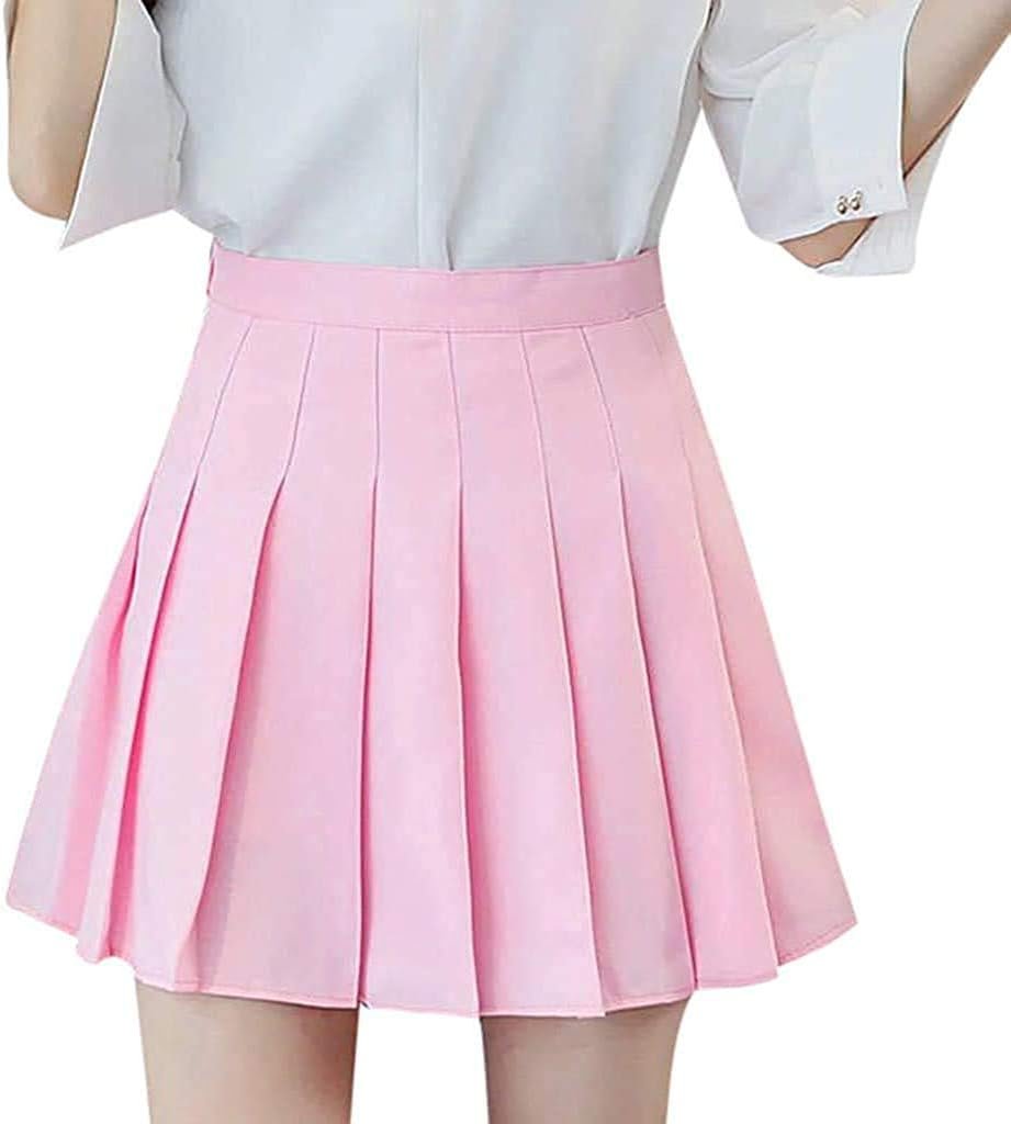 Flirty High-Waisted Pleated Mini Skirt with Lining Shorts