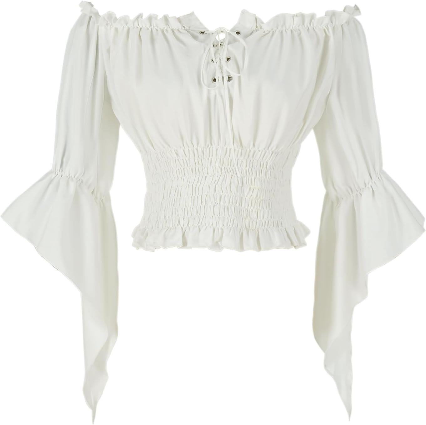 Flirty Renaissance Peasant Blouse with Off-Shoulder Design