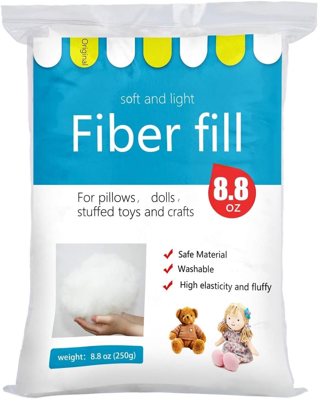 Fluffy, Resilient Polyfill Stuffing for Crafts & Toys