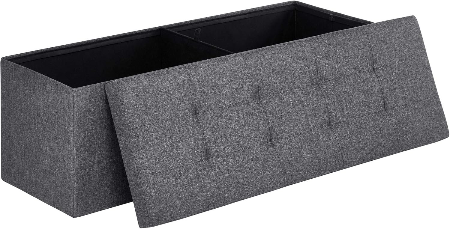 43-Inch Folding Storage Ottoman with 660 lb Weight Capacity