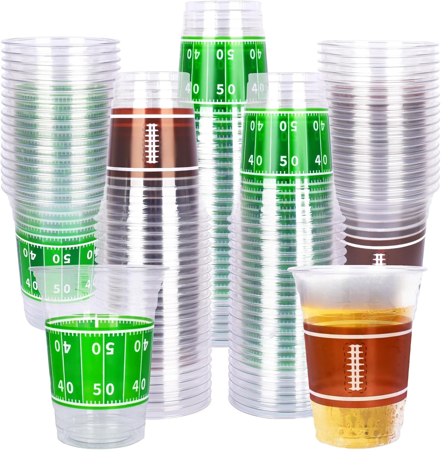 Score Big with Football Party Cups - 100 Pcs 16oz