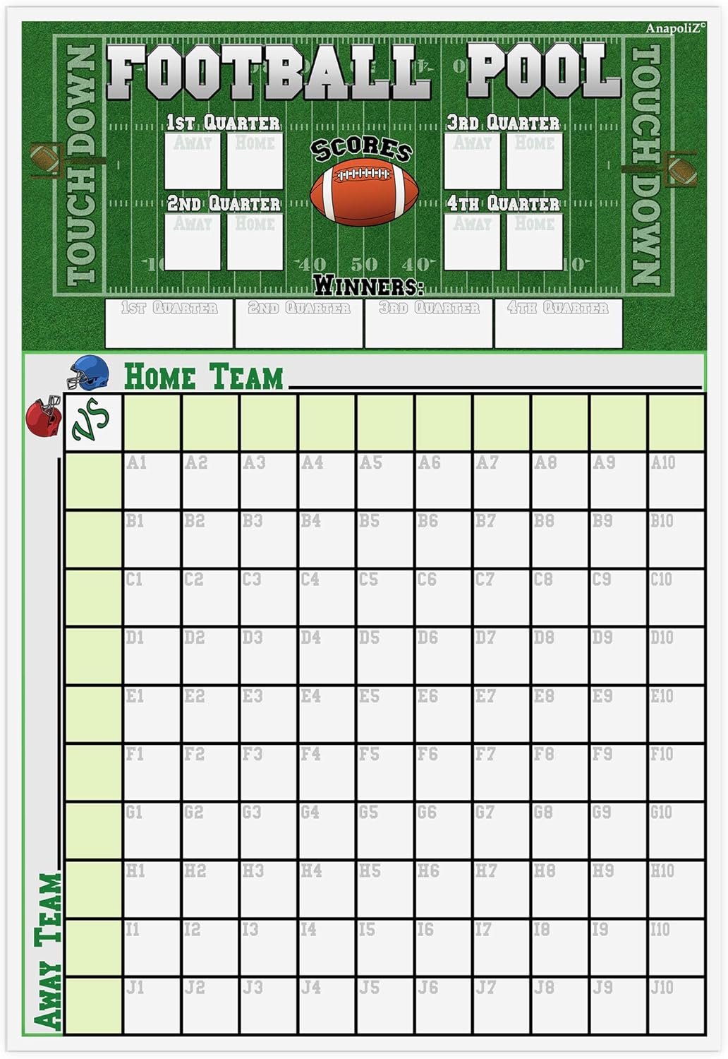 The Ultimate Football Squares Pool Board for Office Fun