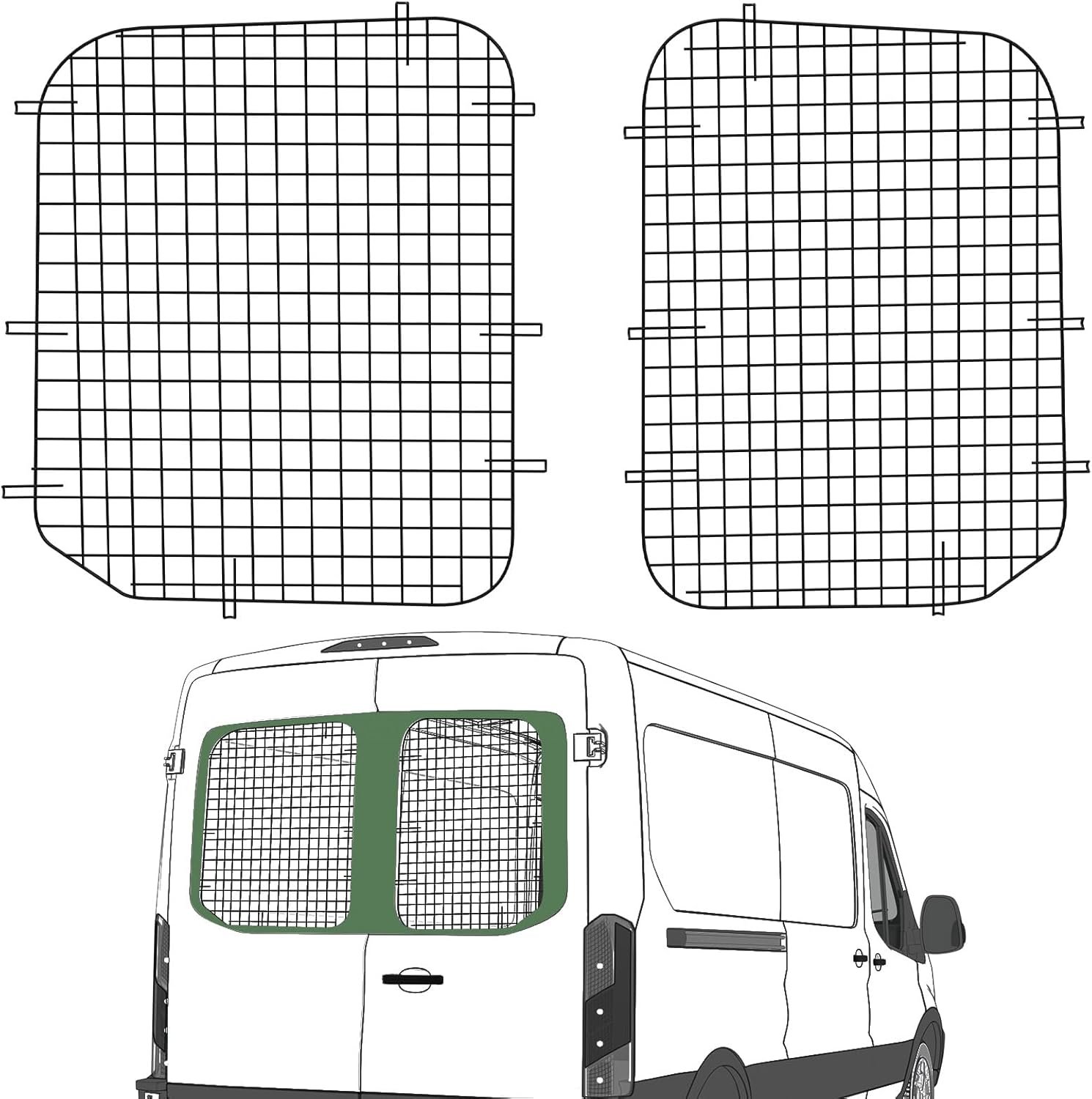Ford Transit Rear Window Safety Screens