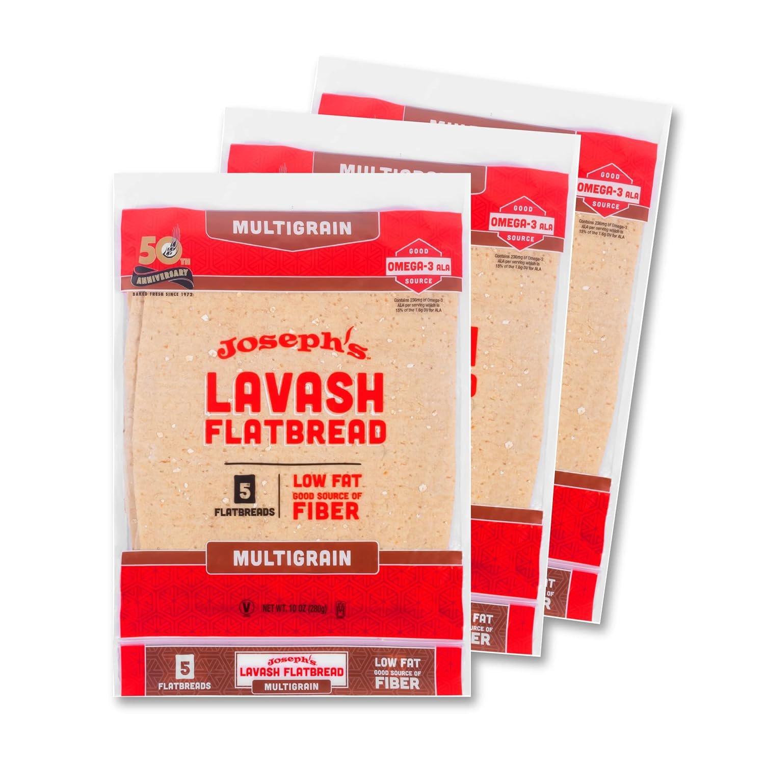 Fresh Multigrain Lavash: Low-Carb Fiber-Packed 3-Pack