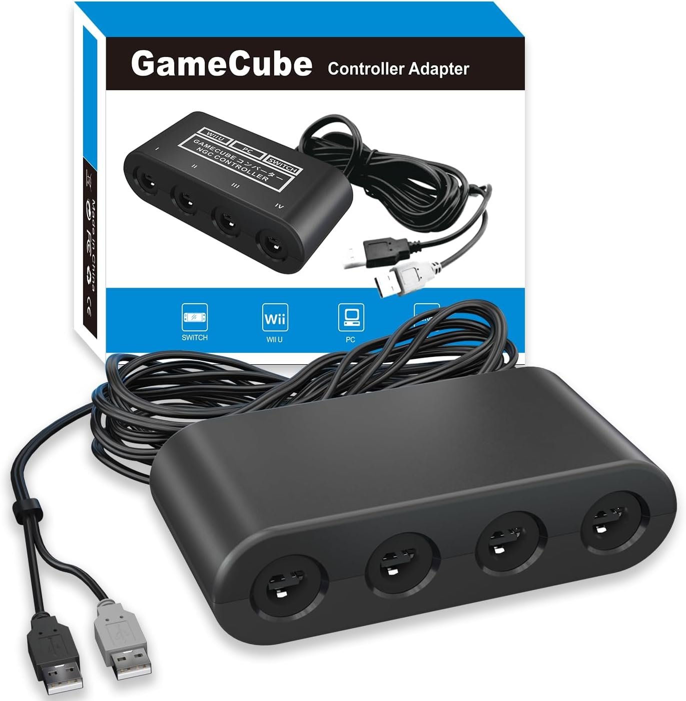 GameCube Adapter: Switch, Wii U, PC – Turbo & Vibration
