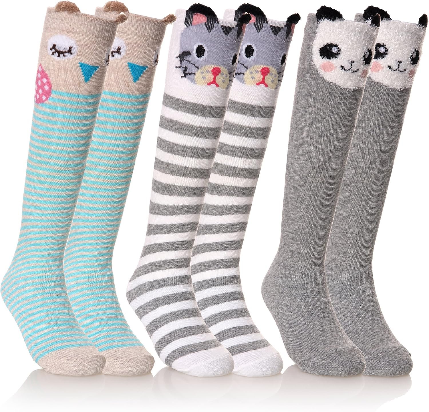Cute Animal Knee Socks for Girls - 6 Cozy Pairs