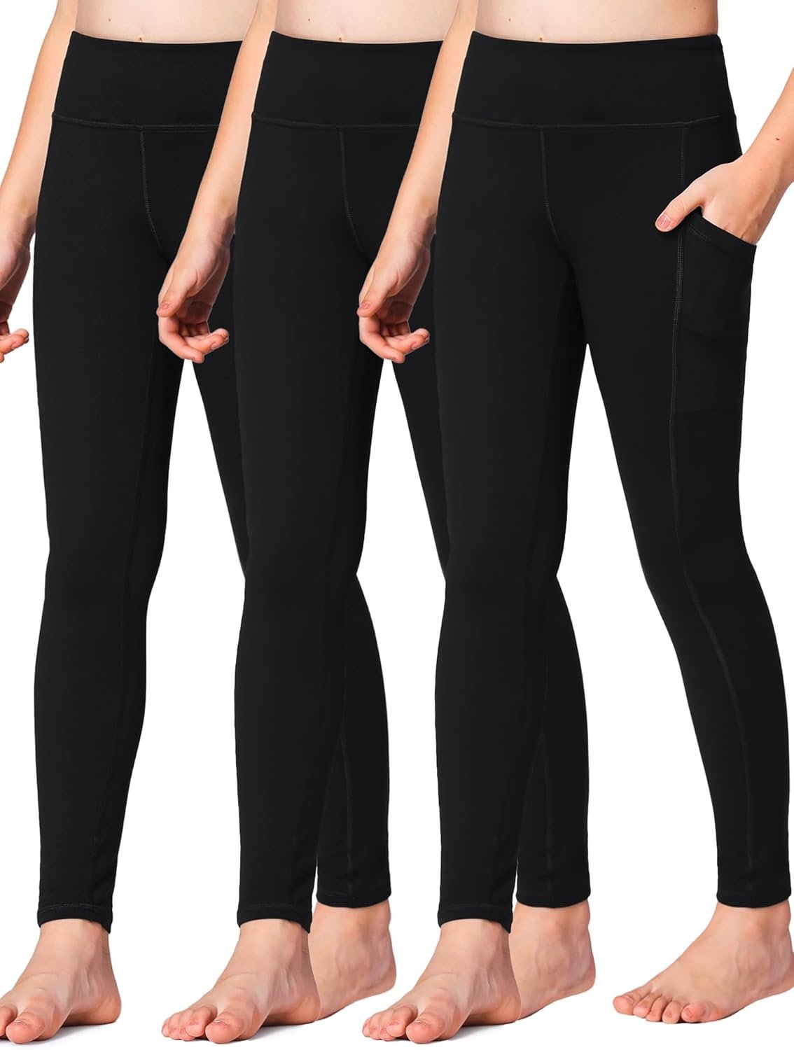 Girls' Pocket Leggings for Dance, Yoga & Active Fun