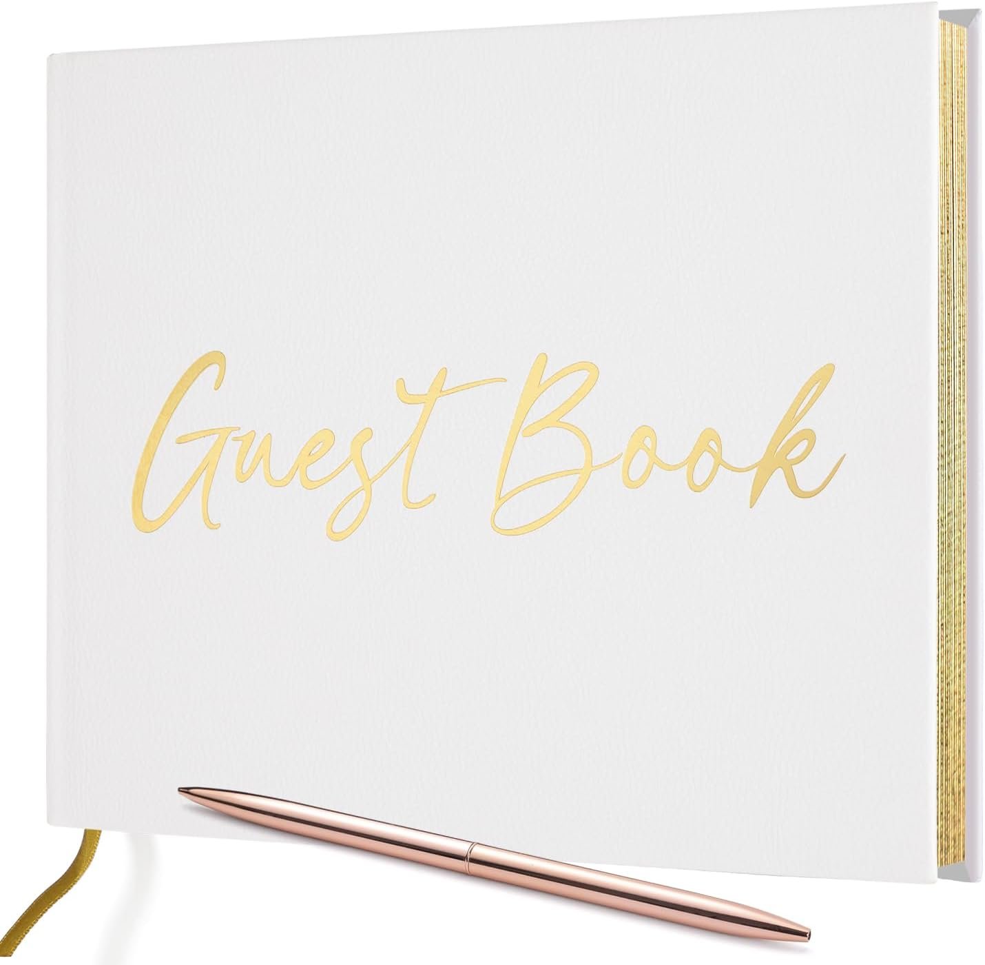 Gold Foil Wedding Guest Book - Memory Keepsake