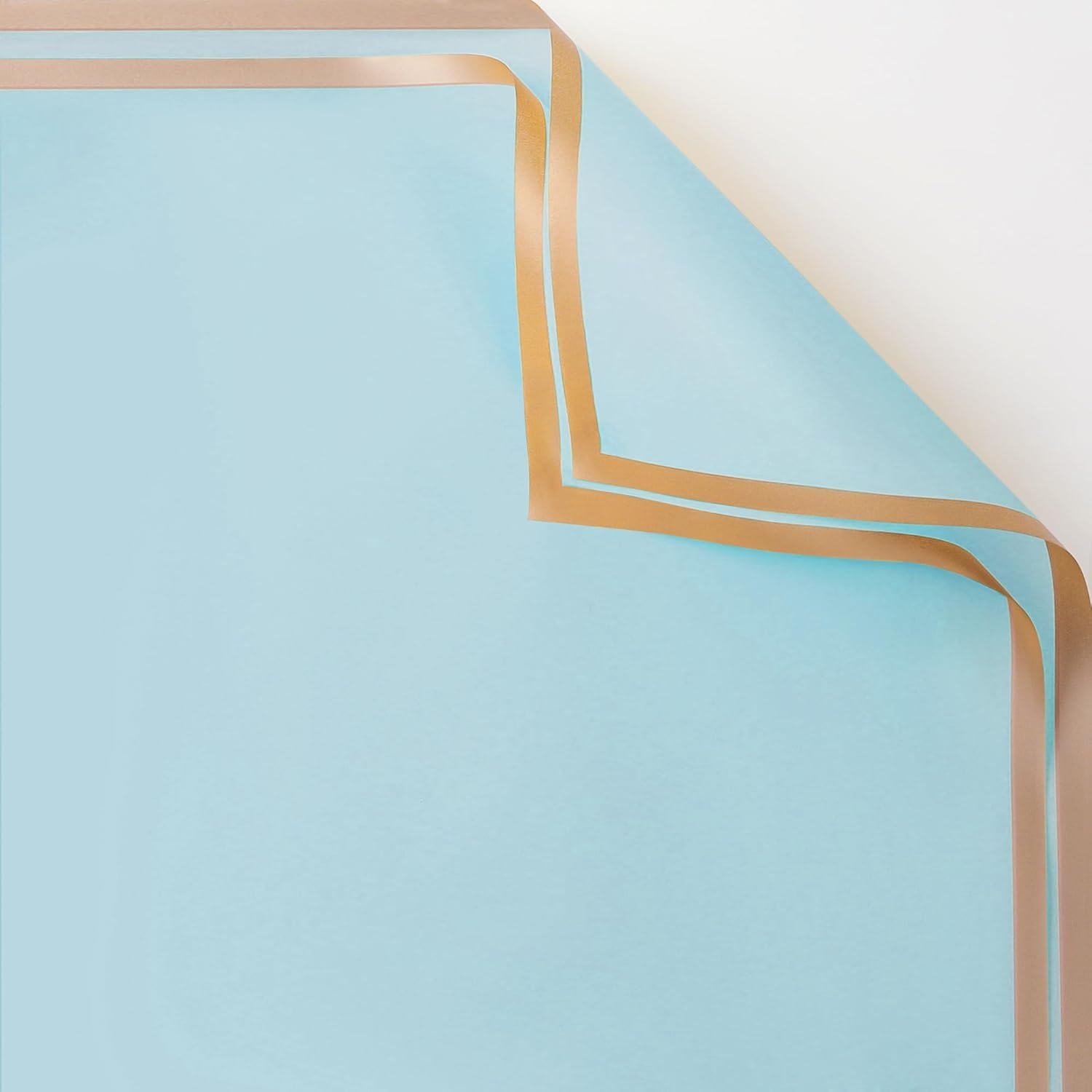 Golden Edge Waterproof Floral Wrapping Paper