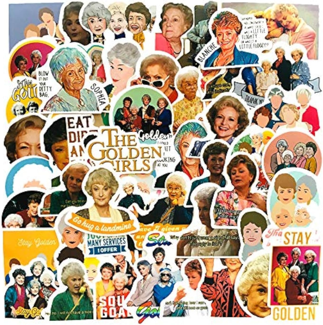50 Golden Girls Waterproof Stickers - Fun Decor for Laptops, Phones & More