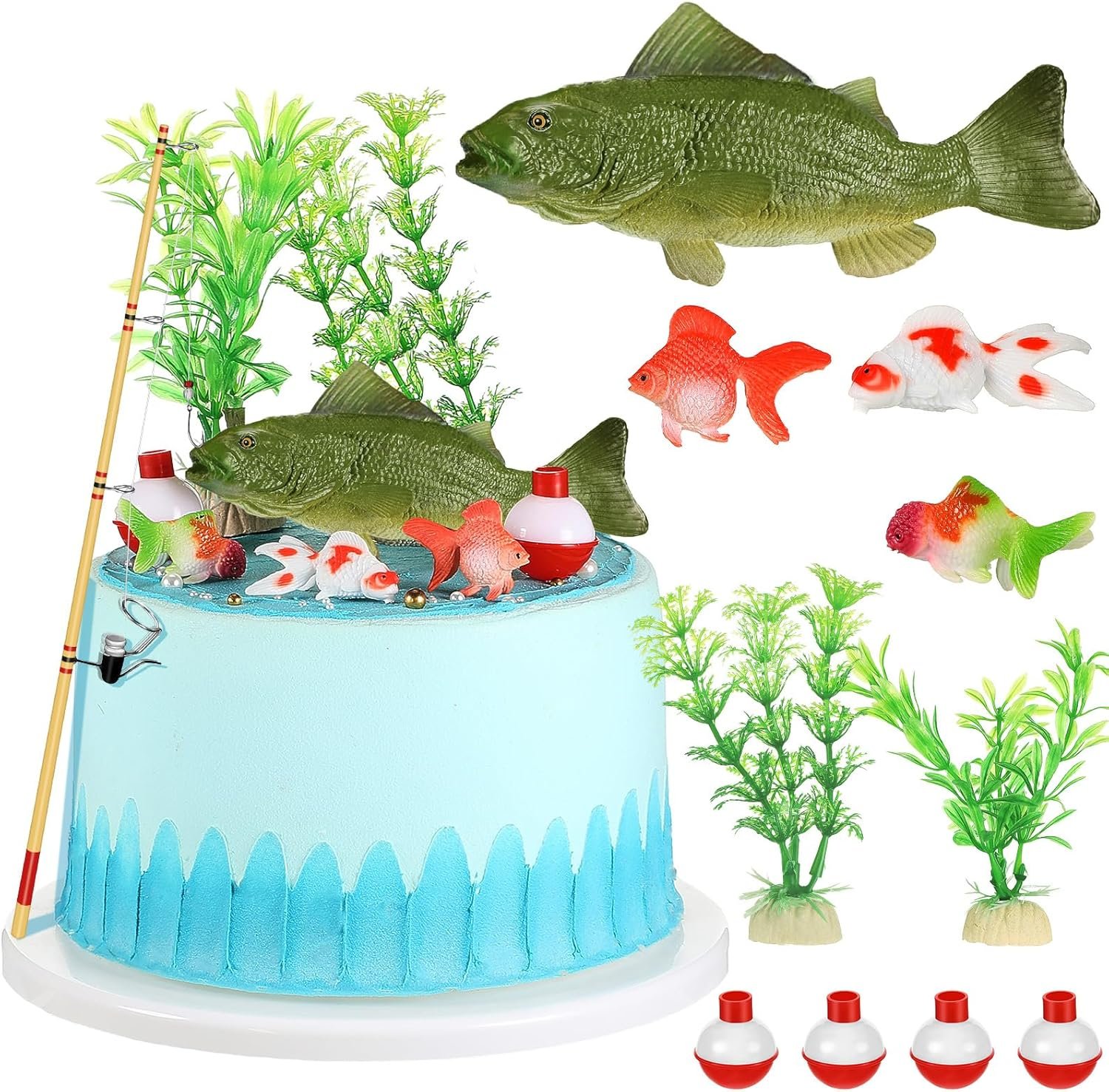 Gone Fishing Cake Topper - Angler Birthday Decoration