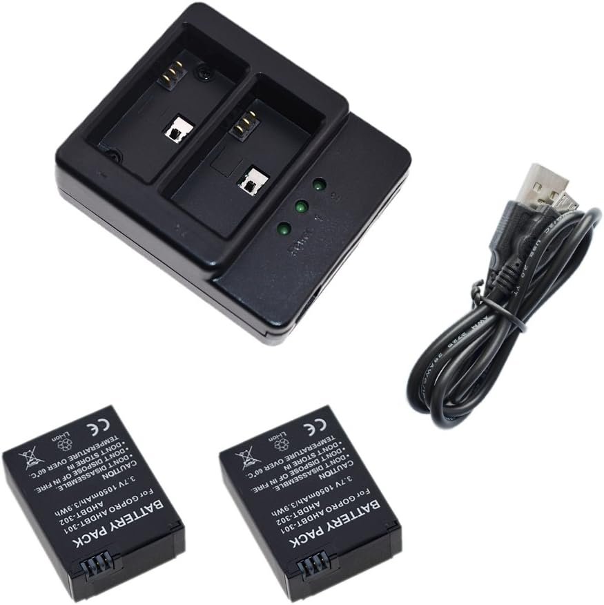 GoPro Hero 3/3+ 2 Batteries + Dual Charger Pack