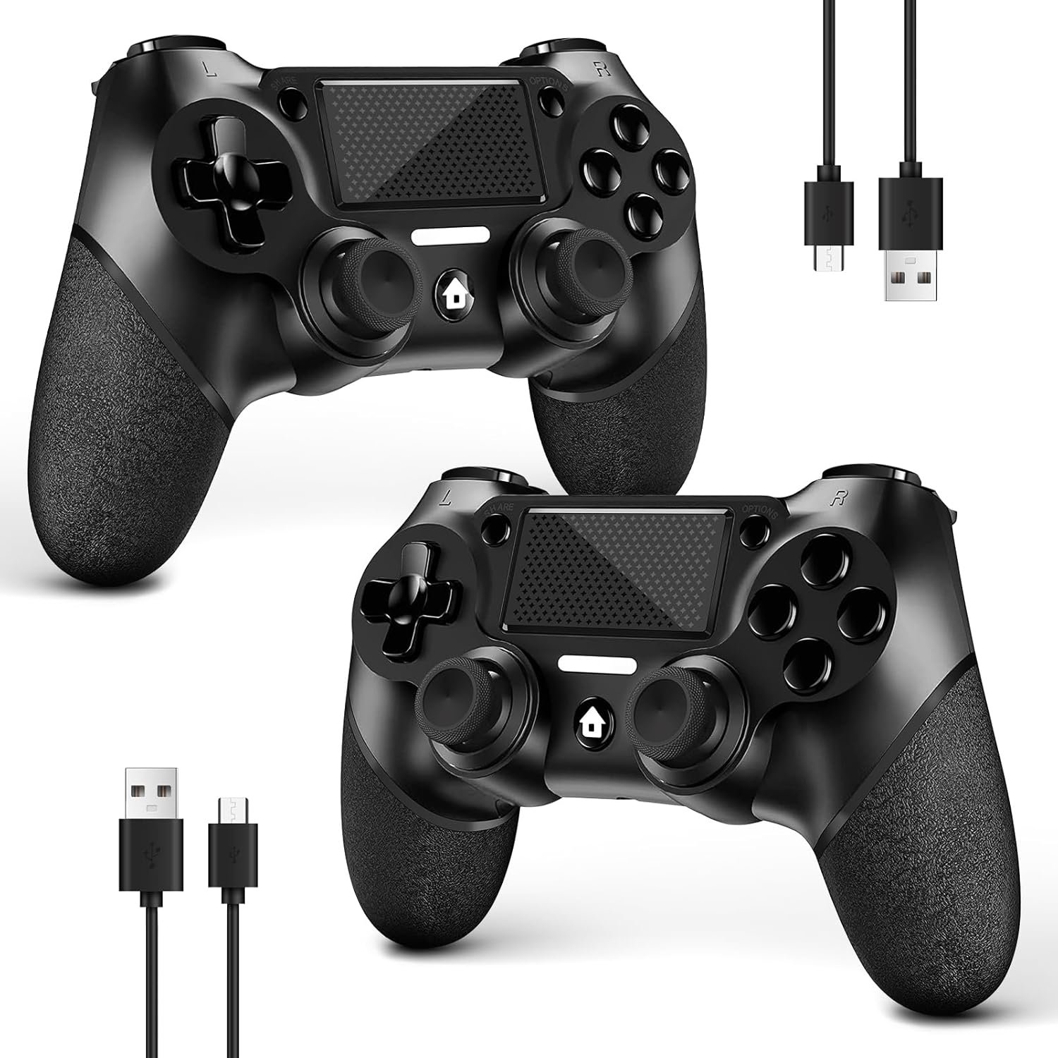 Grip-Sure Wireless PS4 Controllers - 2 Pack Black