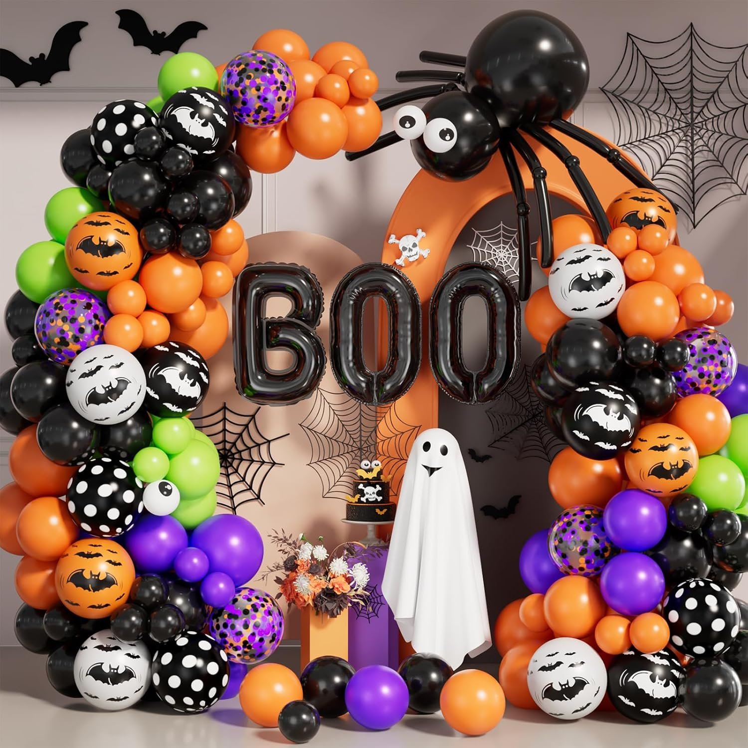 Spooky Halloween Balloon Garland Arch Kit - 100+ Balloons Included