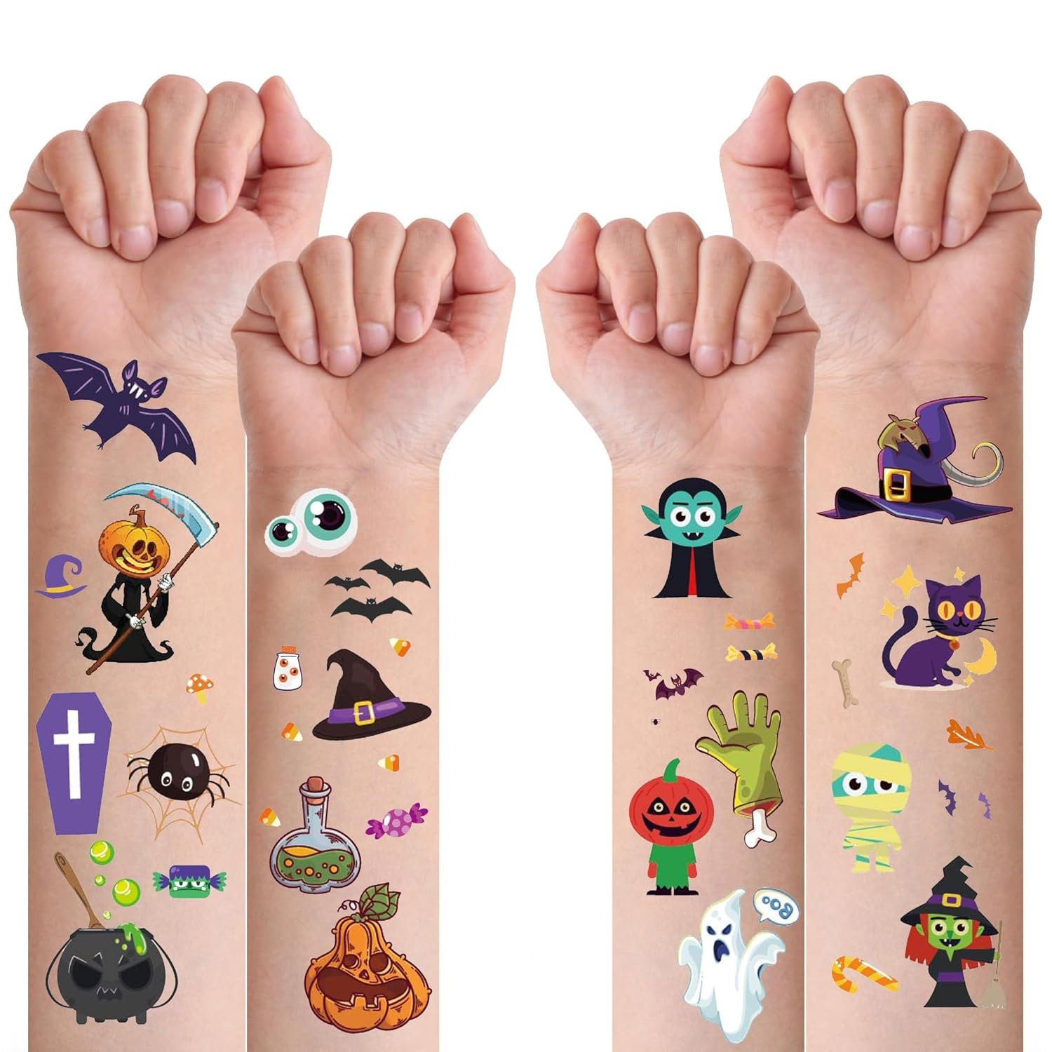 298 Halloween Temporary Tattoos - Spooky Fun for Kids' Parties