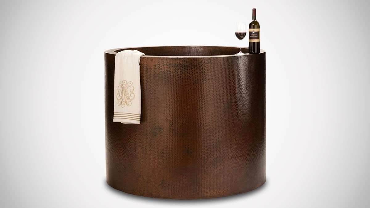 Hammered Copper Soaking Tub