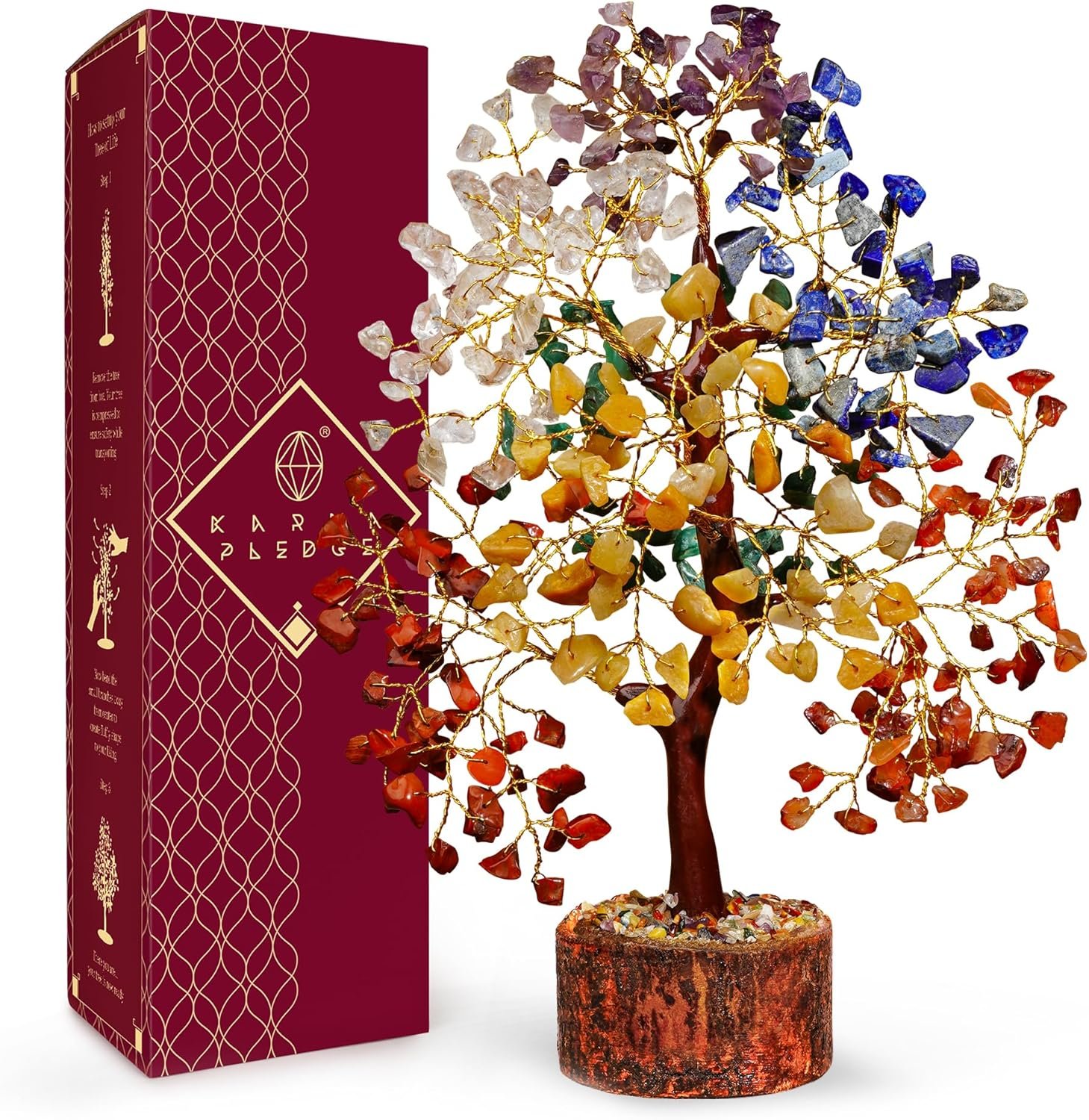 Handmade 7 Chakra Crystal Healing Tree for Positive Energy