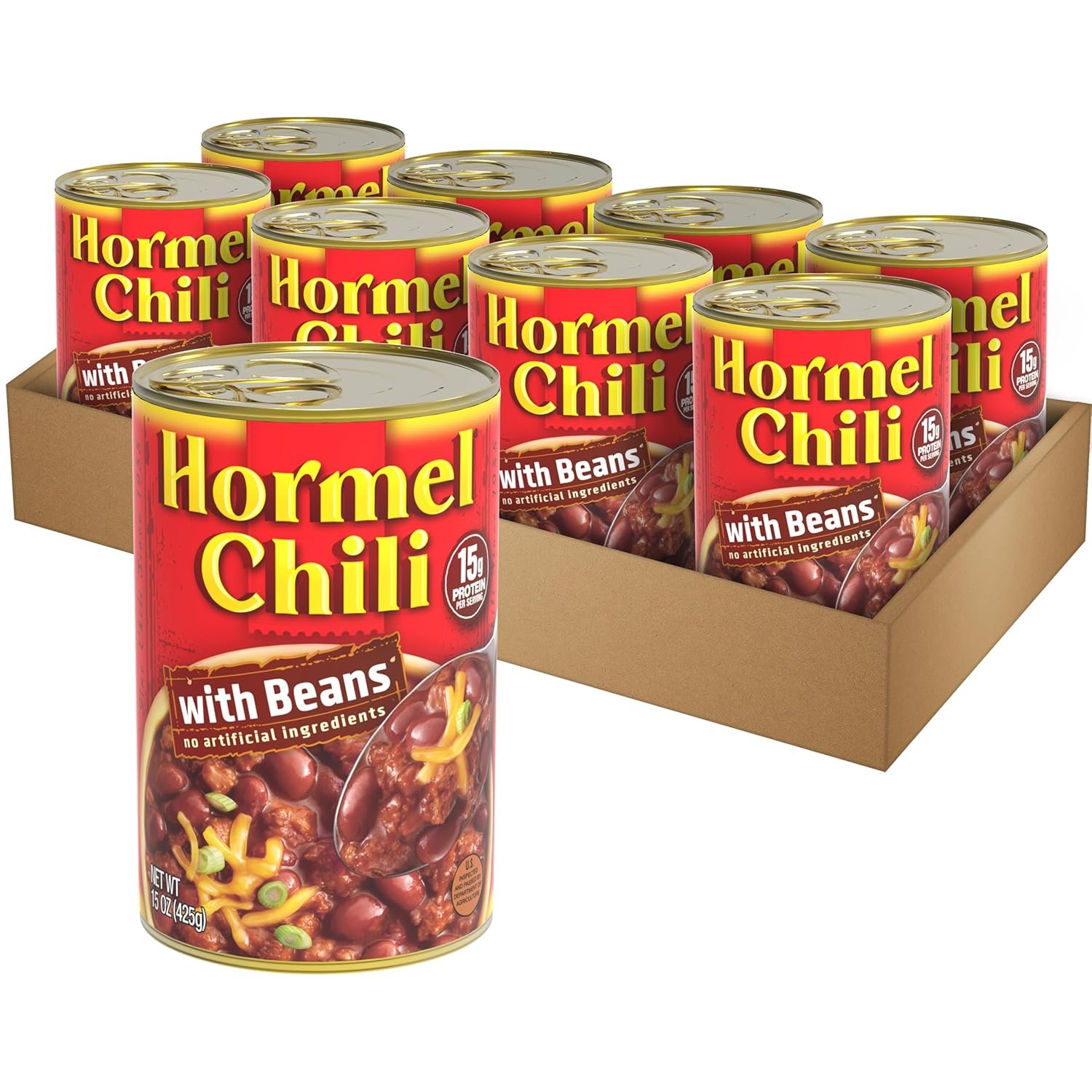 Hearty Hormel Chili with Beans – 15oz 8-Pack