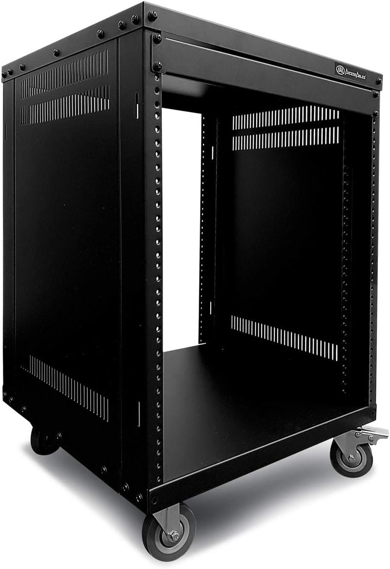Heavy-Duty 12U AV Rack with Caster Wheels - 550lb Capacity