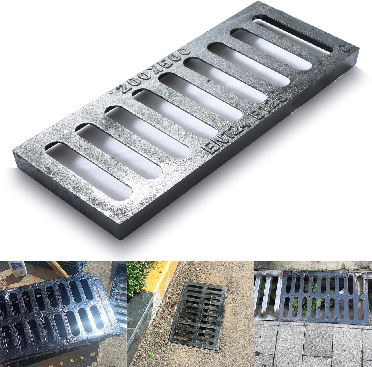 Heavy-Duty Cast Iron Drain Grate - Rust-Proof Outdoor Protection