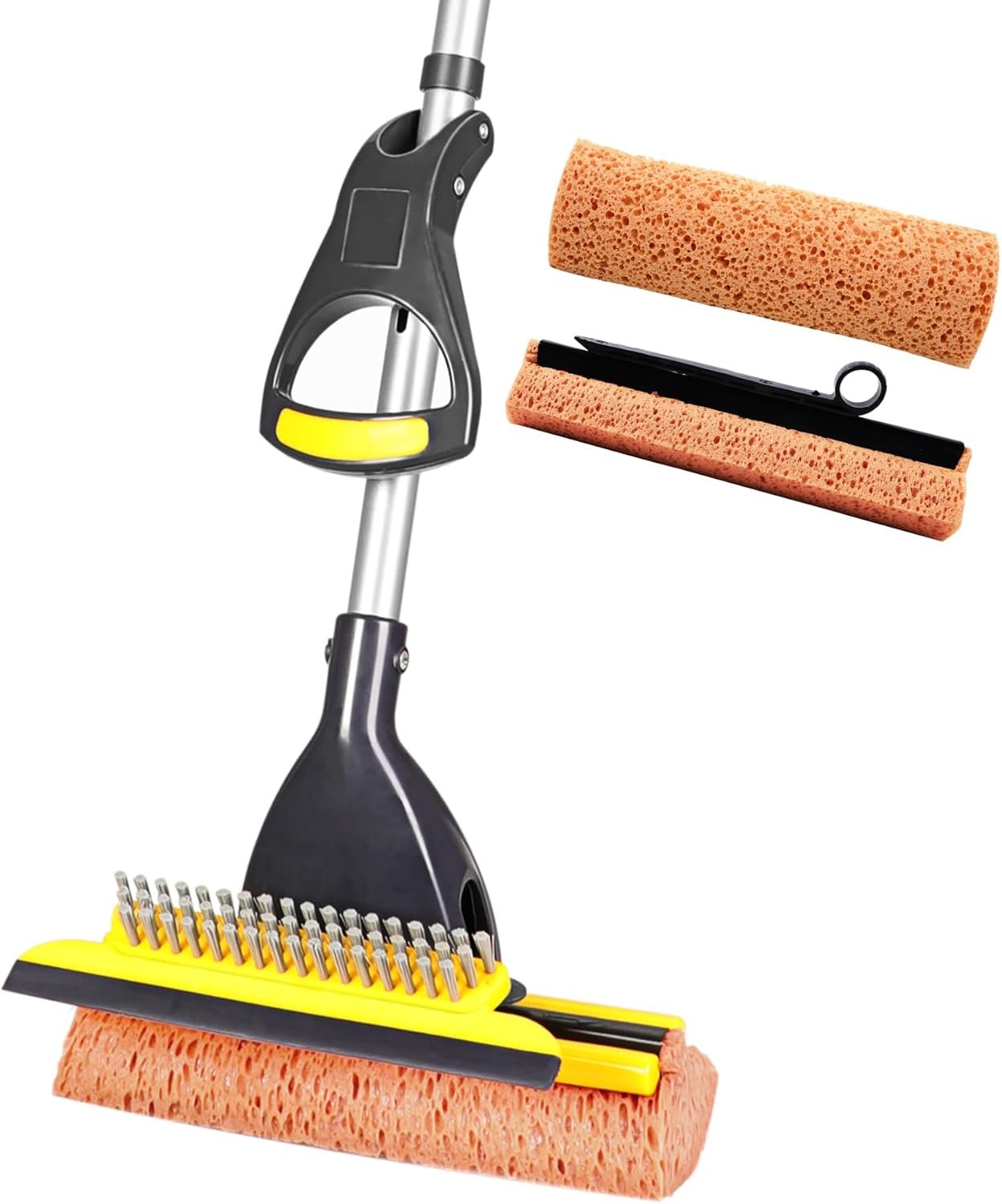 Heavy-Duty Floor Cleaning Mop with 2 Absorbent Heads