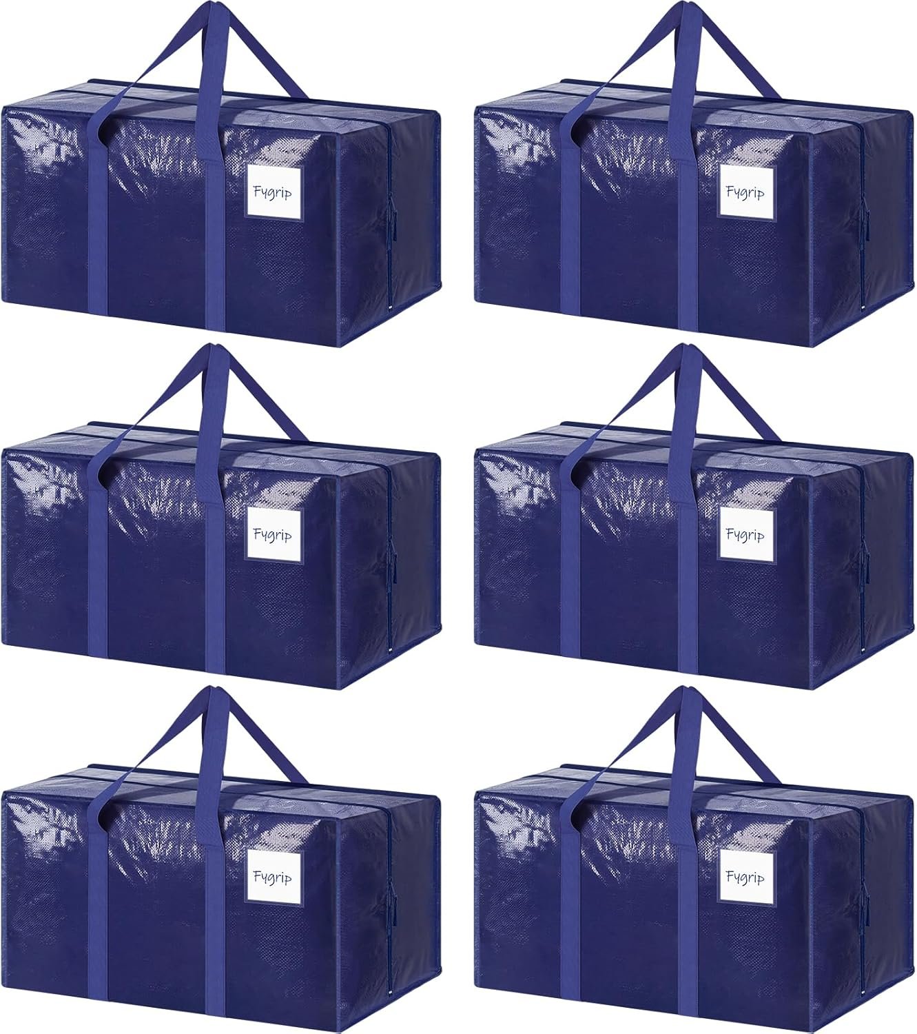 Heavy Duty Moving Bags - 6 Pack Large Storage Totes