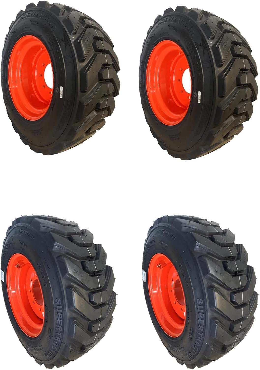 Heavy-Duty Skid Steer Tire & Wheel Set - 4 Pack
