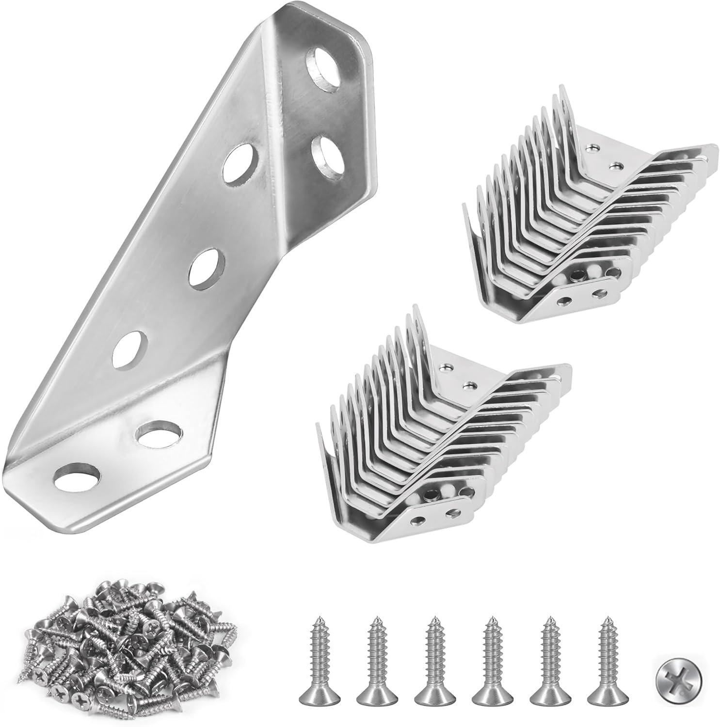 Heavy Duty Stainless Steel Corner Connectors - 12 Pack
