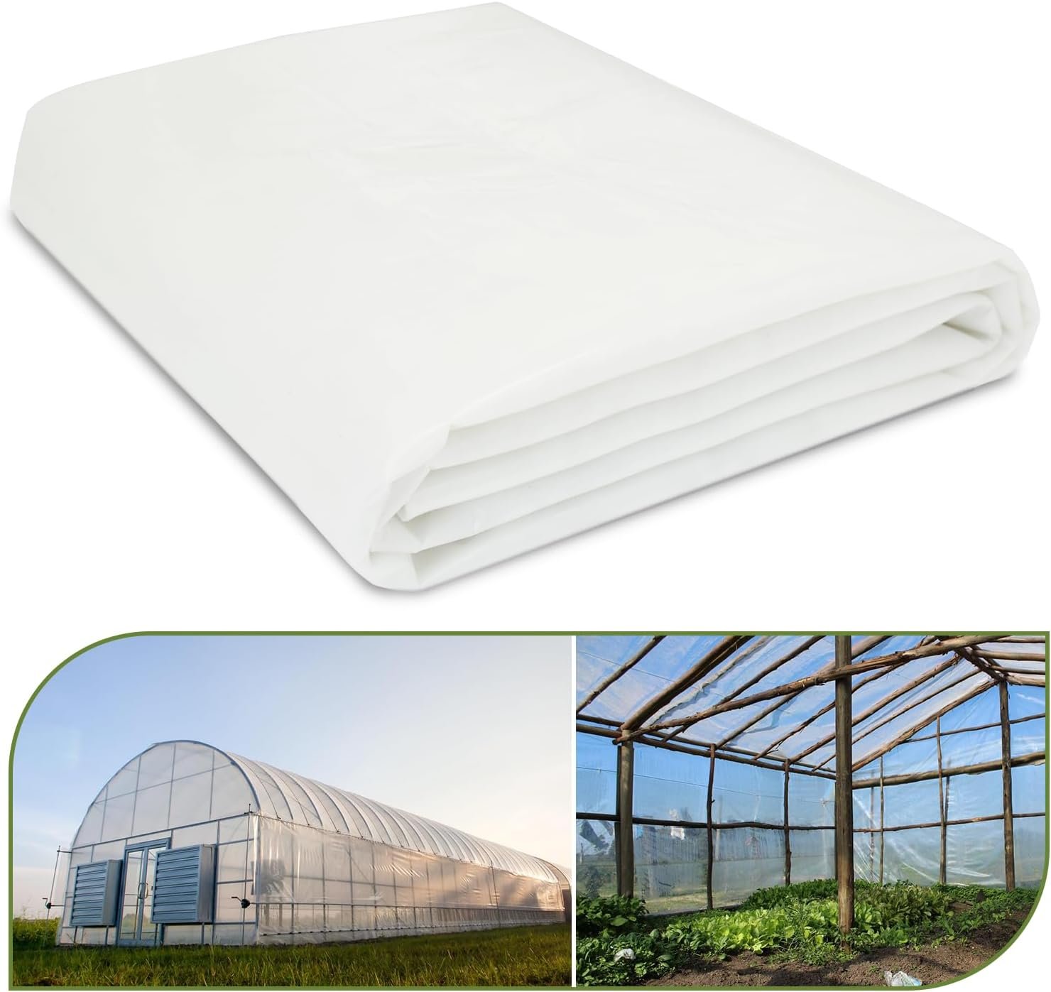 Heavy Duty UV-Resistant Greenhouse Film - 12x50ft