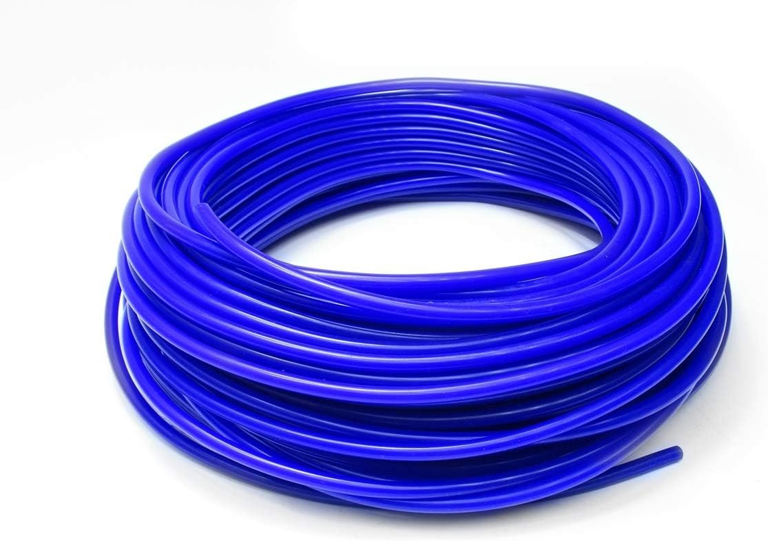 High-Temp Silicone Vacuum Tubing: 3.5mm ID, 10ft Blue Hose