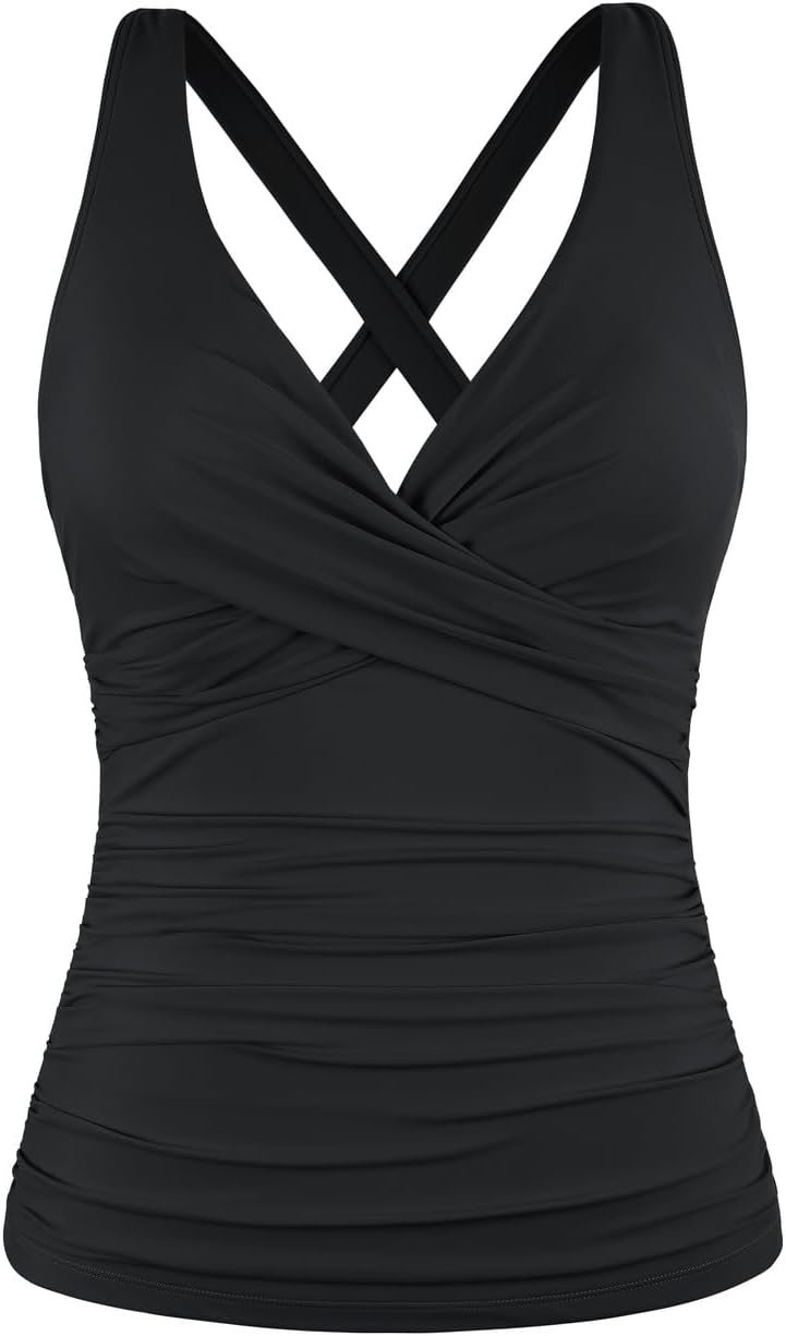 Flattering Support Tankini Top with Tummy Control
