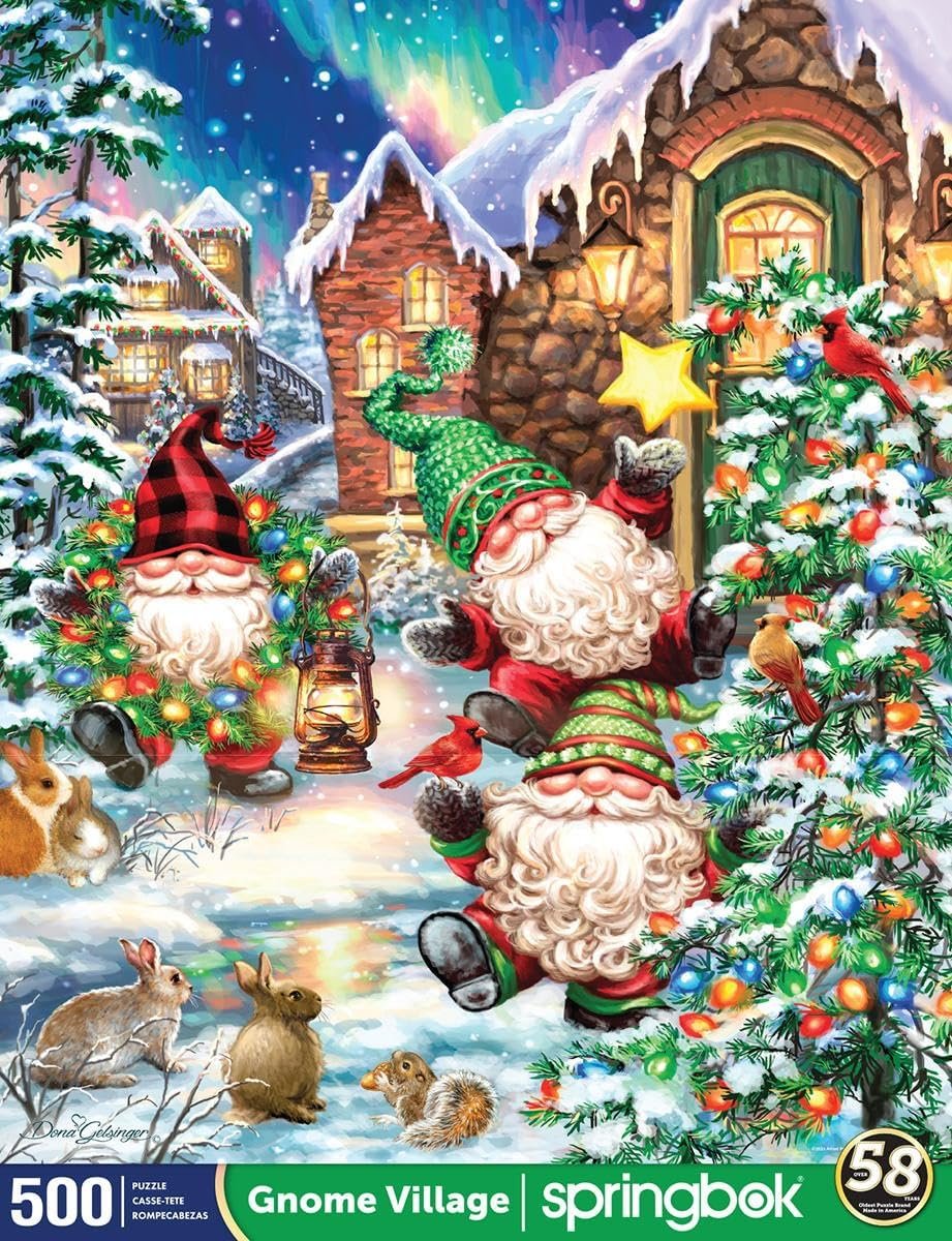 Holiday Gnome Village Puzzle: Festive Fun for the Whole Family