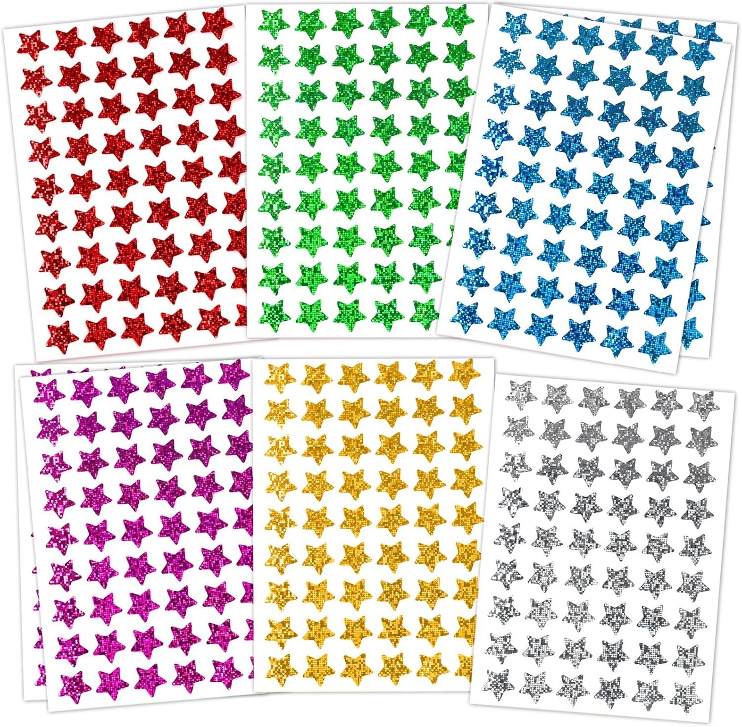 Colorful Holographic Star Stickers for Rewards